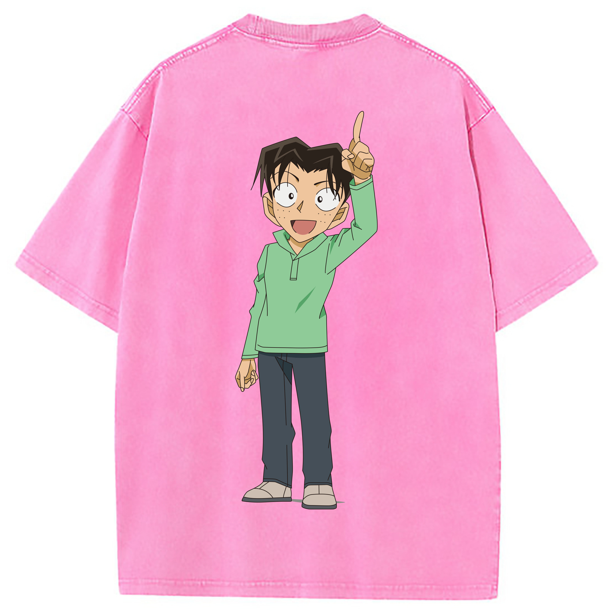 （画像用） 名探偵コナン 円谷 光彦 つぶらや みつひこ Detective Conan Mitch Tennyson 綿100% ヴィンテージ風 半袖Tシャツ（背面プリント）